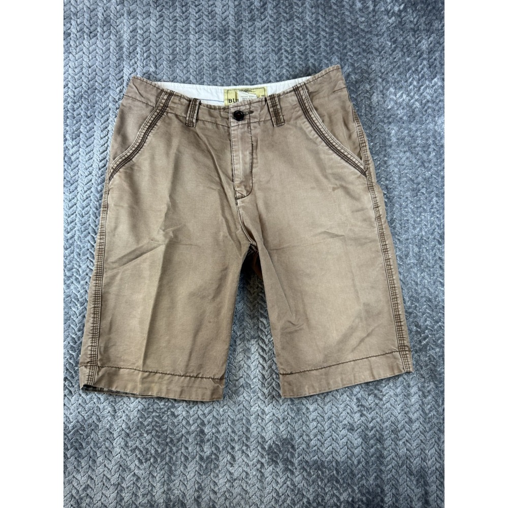 Burberry Bermuda Shorts Mens 32 Brown Cotton Flat Front Contrast Stitch Chino